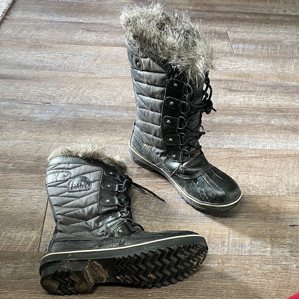 SOREL Tofino II Waterproof Fur Trim Lace up Tall Winter Snow Boots Y2K
